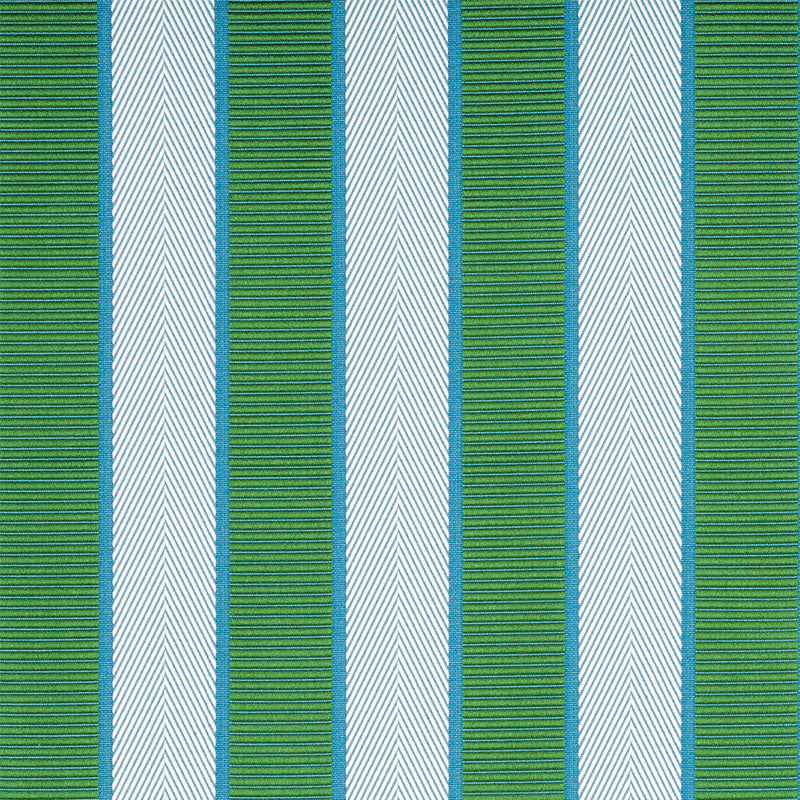 SCHUMACHER RIBBON STRIPE FABRIC 77100 / EMERALD