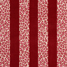 Load image into Gallery viewer, SCHUMACHER GUEPARD STRIPE VELVET FABRIC 77143 / RED
