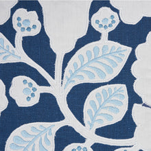 Load image into Gallery viewer, SCHUMACHER JACKIE APPLIQUE EMBROIDERY FABRIC 77301 / BLUE