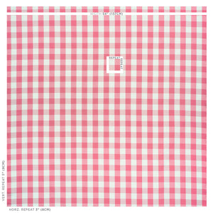 SCHUMACHER CAMDEN COTTON CHECK FABRIC 77321 / MAGENTA