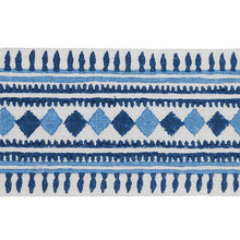 Load image into Gallery viewer, Schumacher Toula Hand Blocked Linen Tape Trim 77330 / Blues