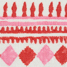 Load image into Gallery viewer, Schumacher Toula Hand Blocked Linen Tape Trim 77331 / Red &amp; Pink