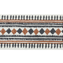 Load image into Gallery viewer, Schumacher Toula Hand Blocked Linen Tape Trim 77333 / Black &amp; Brown