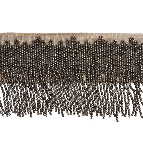 Schumacher Starling Beaded Fringe Trim 77370 / Pewter