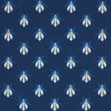 Load image into Gallery viewer, SCHUMACHER BEE EPINGLE FABRIC 77411 / BLUE
