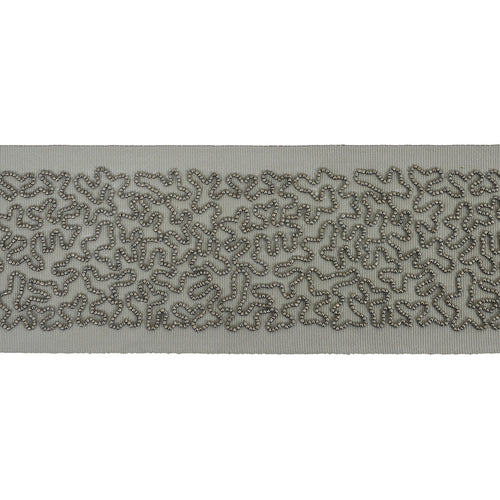 Schumacher Vermicelli Beaded Tape Trim 77480 / Gunmetal