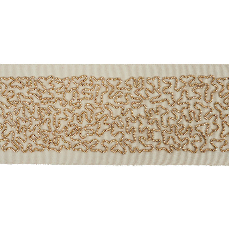 Schumacher Vermicelli Beaded Tape Trim 77481 / Gold