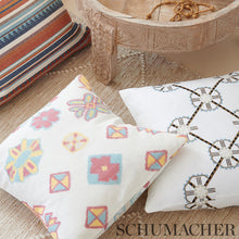 Load image into Gallery viewer, SCHUMACHER CHAMIZAL EMBROIDERY FABRIC 77600 / NEUTRAL &amp; SKY