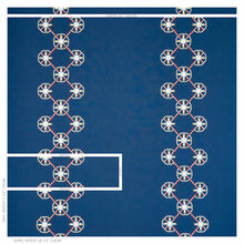 Load image into Gallery viewer, SCHUMACHER CHAMIZAL EMBROIDERY FABRIC 77601 / BLUE &amp; RED