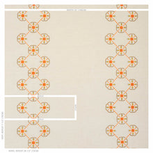 Load image into Gallery viewer, SCHUMACHER CHAMIZAL EMBROIDERY FABRIC 77602 / ORANGE &amp; PINK