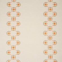 Load image into Gallery viewer, SCHUMACHER CHAMIZAL EMBROIDERY FABRIC 77602 / ORANGE &amp; PINK
