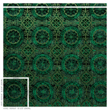 Load image into Gallery viewer, SCHUMACHER SUZANI STRIE VELVET FABRIC 77641 / EMERALD