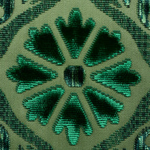 Load image into Gallery viewer, SCHUMACHER SUZANI STRIE VELVET FABRIC 77641 / EMERALD