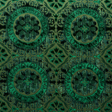 Load image into Gallery viewer, SCHUMACHER SUZANI STRIE VELVET FABRIC 77641 / EMERALD
