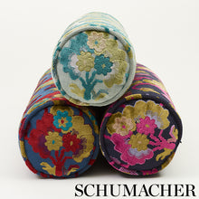 Load image into Gallery viewer, SCHUMACHER JENNIE VELVET FABRIC 77740 / MIDNIGHT &amp; MAGENTA