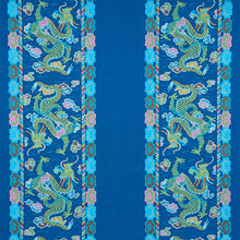 Load image into Gallery viewer, SCHUMACHER LOTAN DRAGON EMBROIDERY FABRIC 78091 / BLUE