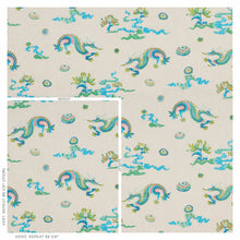Load image into Gallery viewer, SCHUMACHER HANLUN DRAGON EMBROIDERY FABRIC 78110 / NATURAL