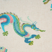 Load image into Gallery viewer, SCHUMACHER HANLUN DRAGON EMBROIDERY FABRIC 78110 / NATURAL