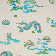 Load image into Gallery viewer, SCHUMACHER HANLUN DRAGON EMBROIDERY FABRIC 78110 / NATURAL