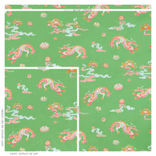 Load image into Gallery viewer, SCHUMACHER HANLUN DRAGON EMBROIDERY FABRIC 78112 / GREEN