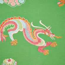 Load image into Gallery viewer, SCHUMACHER HANLUN DRAGON EMBROIDERY FABRIC 78112 / GREEN
