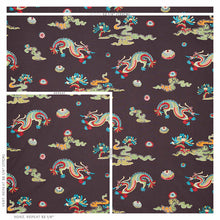 Load image into Gallery viewer, SCHUMACHER HANLUN DRAGON EMBROIDERY FABRIC 78113 / CHARCOAL