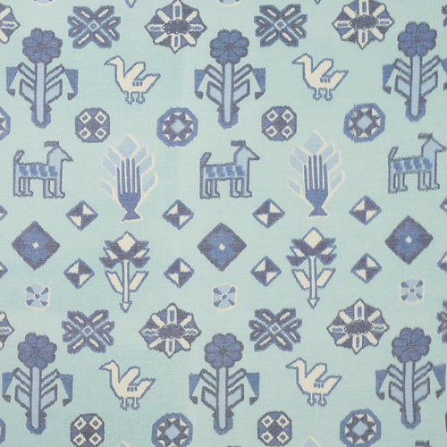 SCHUMACHER CHUSKA WARP PRINT FABRIC 78141 / BLUE