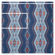 Load image into Gallery viewer, SCHUMACHER BAYETA EMBROIDERY FABRIC 78150 / BLUE &amp; RED