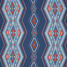 Load image into Gallery viewer, SCHUMACHER BAYETA EMBROIDERY FABRIC 78150 / BLUE &amp; RED