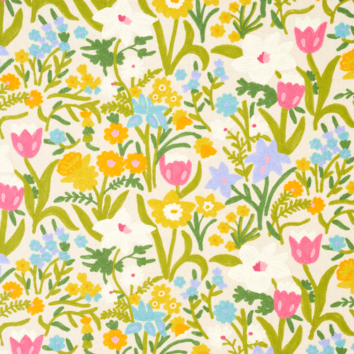 SCHUMACHER CREWEL GARDEN FABRIC 78291 / MULTI
