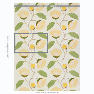 SCHUMACHER CELINDA EMBROIDERY FABRIC 78300 / YELLOW