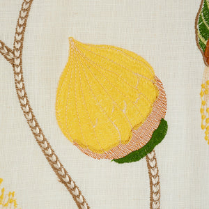 SCHUMACHER CELINDA EMBROIDERY FABRIC 78300 / YELLOW