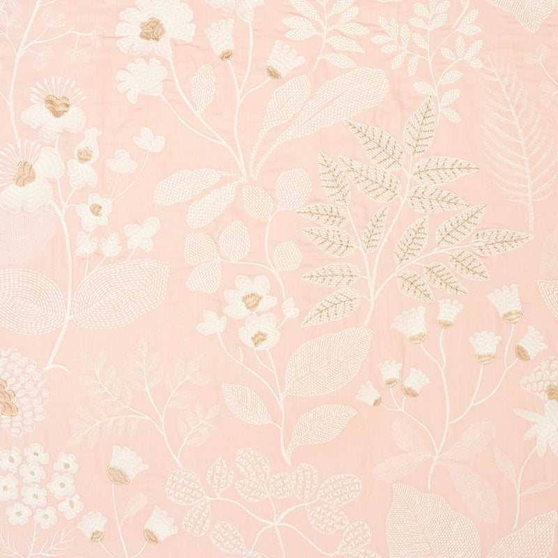SCHUMACHER EMALINE EMBROIDERY FABRIC 78310 / BLUSH