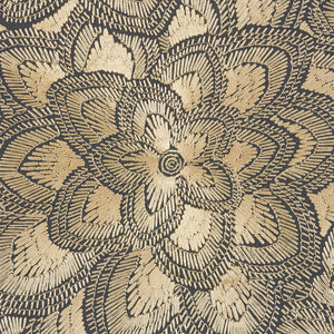 SCHUMACHER LOTUS EMBROIDERY FABRIC 78340 / GOLD