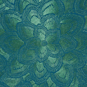 SCHUMACHER LOTUS EMBROIDERY FABRIC 78342 / JADE