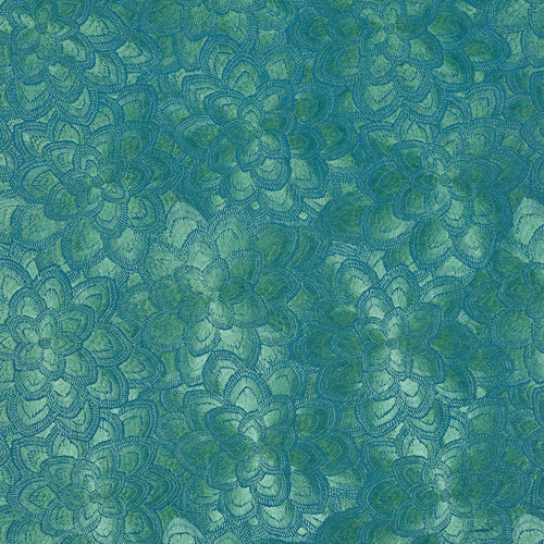 SCHUMACHER LOTUS EMBROIDERY FABRIC 78342 / JADE