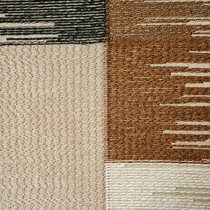 Schumacher Sunburst Stripe Embroidery Fabric 78400 / Black & Neutral