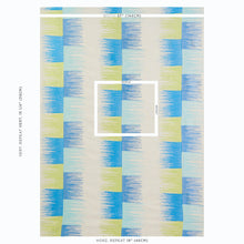 Load image into Gallery viewer, Schumacher Sunburst Stripe Embroidery Fabric 78401 / Blue &amp; Lime