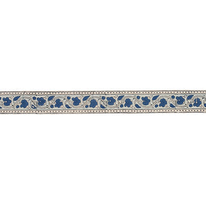 Schumacher Mila Hand Block Print Tape Trim 78591 / Blue