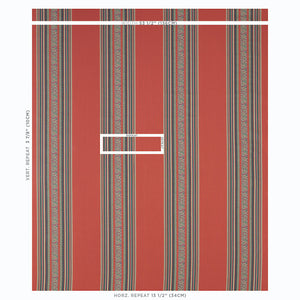 Schumacher Markova Stripe Fabric 78601 / Red