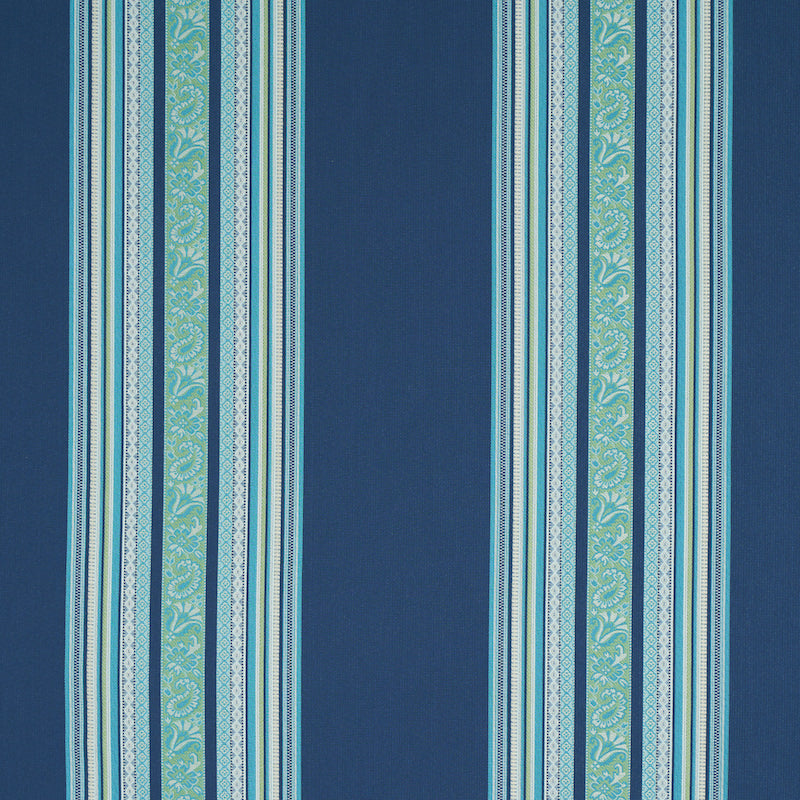 Schumacher Markova Stripe Fabric 78602 / Navy