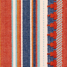 Load image into Gallery viewer, SCHUMACHER ZUNI STRIPE FABRIC 78730 / BLUE &amp; ORANGE