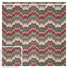 Load image into Gallery viewer, SCHUMACHER BEZIQUE FLAMESTITCH VELVET FABRIC 78790 / RED &amp; PEACOCK