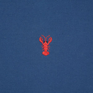 SCHUMACHER LOBSTER EMBROIDERY FABRIC 78800 / NAVY