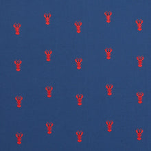 Load image into Gallery viewer, SCHUMACHER LOBSTER EMBROIDERY FABRIC 78800 / NAVY
