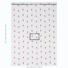 Load image into Gallery viewer, SCHUMACHER LOBSTER EMBROIDERY FABRIC 78801 / WHITE