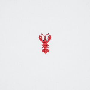 SCHUMACHER LOBSTER EMBROIDERY FABRIC 78801 / WHITE