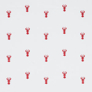 SCHUMACHER LOBSTER EMBROIDERY FABRIC 78801 / WHITE