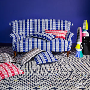 Schumacher Palopo Hand Woven Stripe Fabric 78822 / Azul