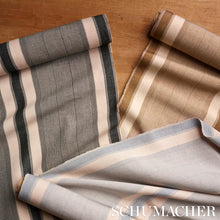 Load image into Gallery viewer, Schumacher Ipala Hand Woven Stripe Fabric 78836 / Pitch
